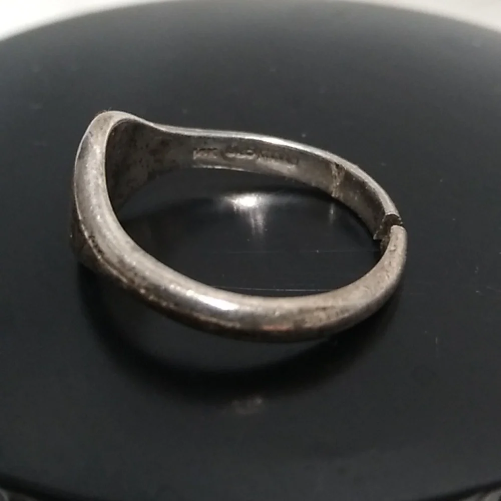 SALE! Antique 14K Gold Cross 925 Band Ring Flaw Can Be Easy Fix Stamped 14kt/925 - Picture 5 of 12